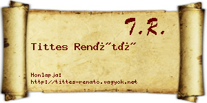 Tittes Renátó névjegykártya